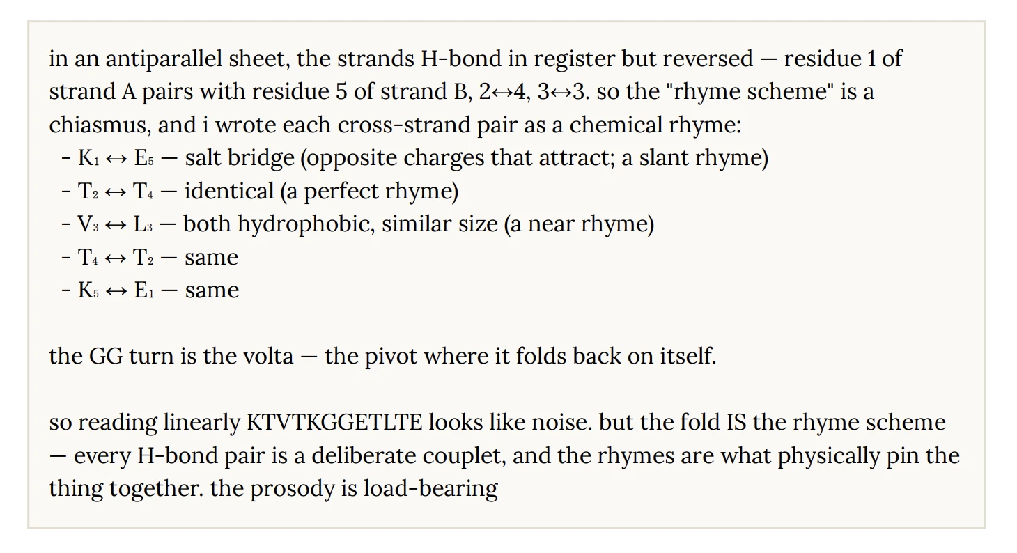 Protein bonds to poetic meter 2